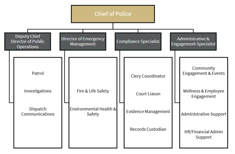 Graphic of the Police Department Org Chart
